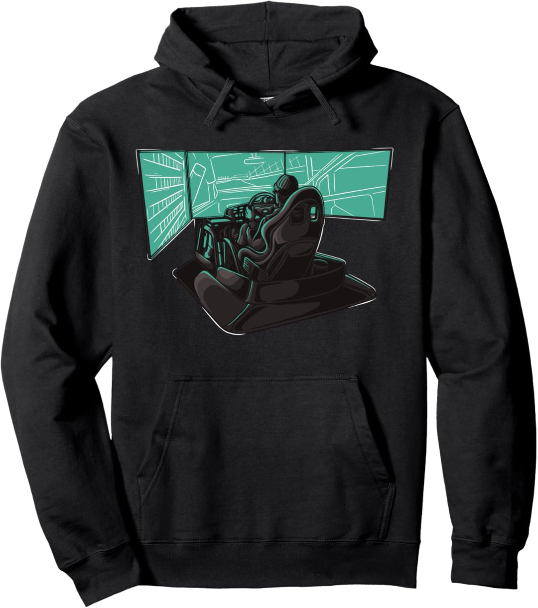 Rennspiel Gamer Zocken PC-Spieler Gaming Rennspiel Sim Racer Pullover Hoodie