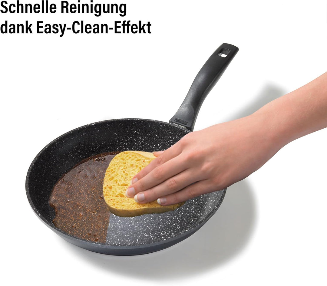 STONELINE Bratpfanne 28 cm, induktionsgeeignet, Aluguss, Antihaftbeschichtung mit echten Steinpartik