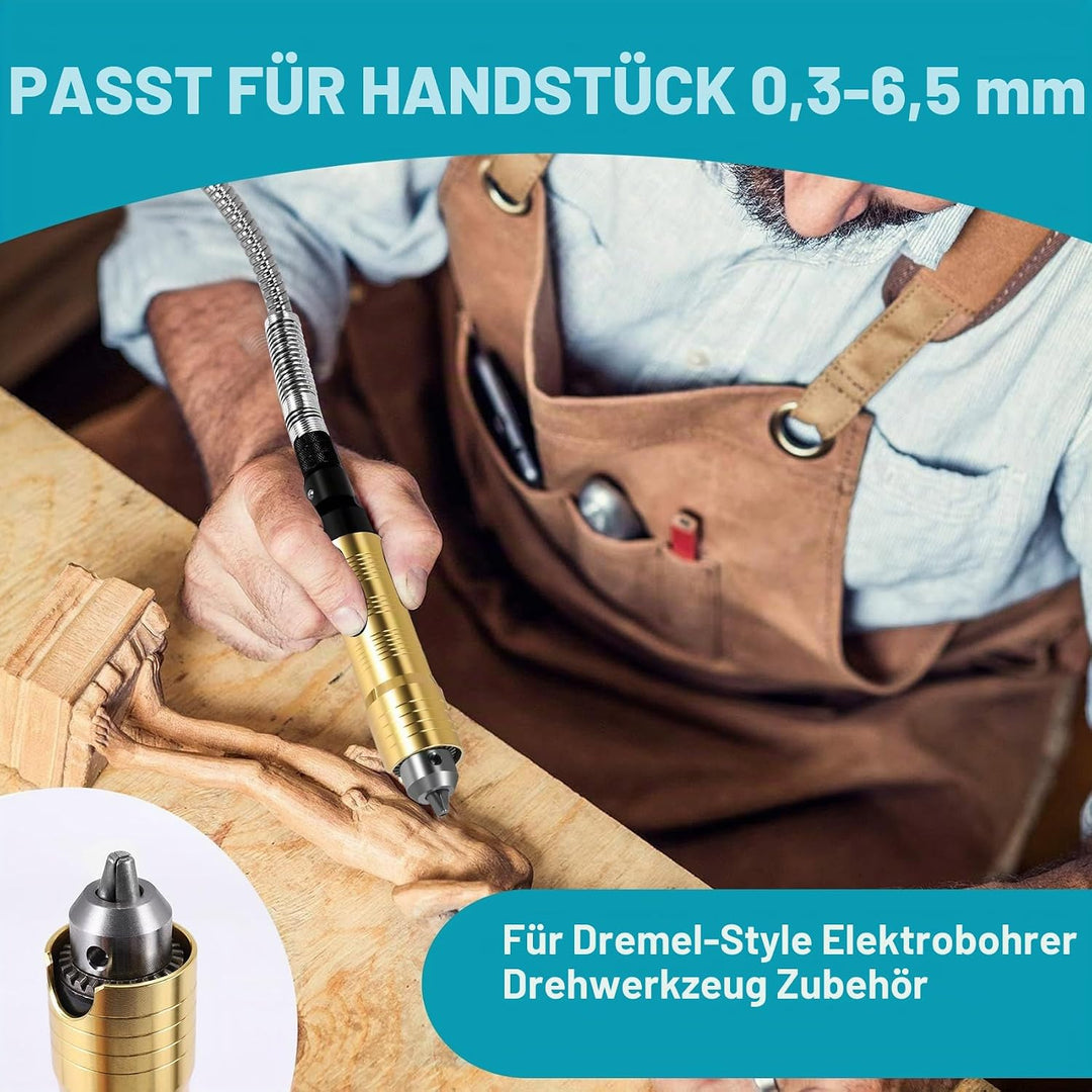 Drehschleifer Werkzeug Flexible Flex Welle Passt+ 0,3-6,5mm Handstück Für Bohrmaschine Drehwerkzeug