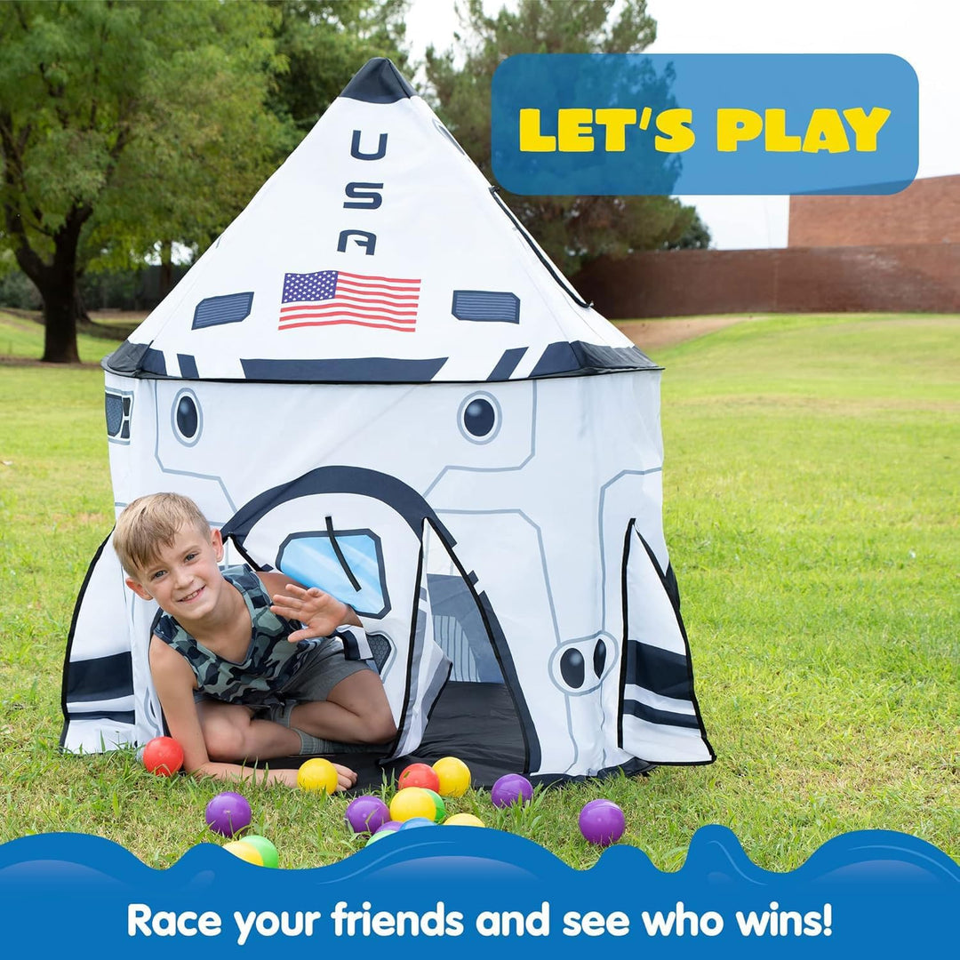 JOYIN Raketen Kinderzelt für Drinnen Spielzelt Kinder Pop up Spielzelt Kids Indoor Outdoor Weltraumz
