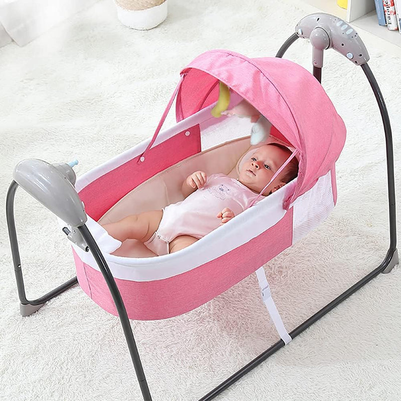 Aohuada Elektrische Babywippe, Babybett Wiege, Automatische Babyschaukel, Babywiege Wippen, Bluetoot