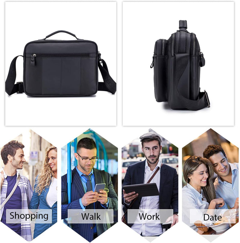 FANDARE Umhängetasche Herren Schultertasche Männerhandtasche Laptoptasche Leder Messenger Bag Arbeit