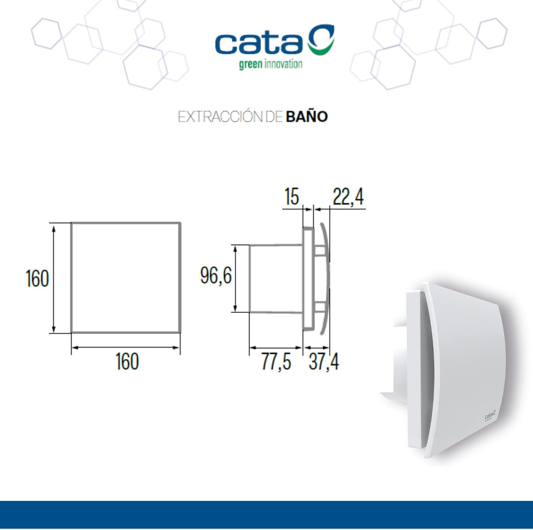 CATA UC-10 Silentis STD WH Rückschlagventil, Geräuschpegel, 26 dB, Leistung 8 W, Spannung 220-240 V,