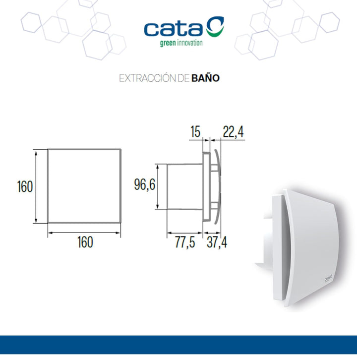CATA UC-10 Silentis STD WH Rückschlagventil, Geräuschpegel, 26 dB, Leistung 8 W, Spannung 220-240 V,