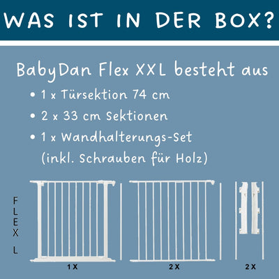 Baby Dan Konfigurationsgitter / Kaminschutzgitter Flex L, 90 - 223 cm - Hergestellt in Dänemark und