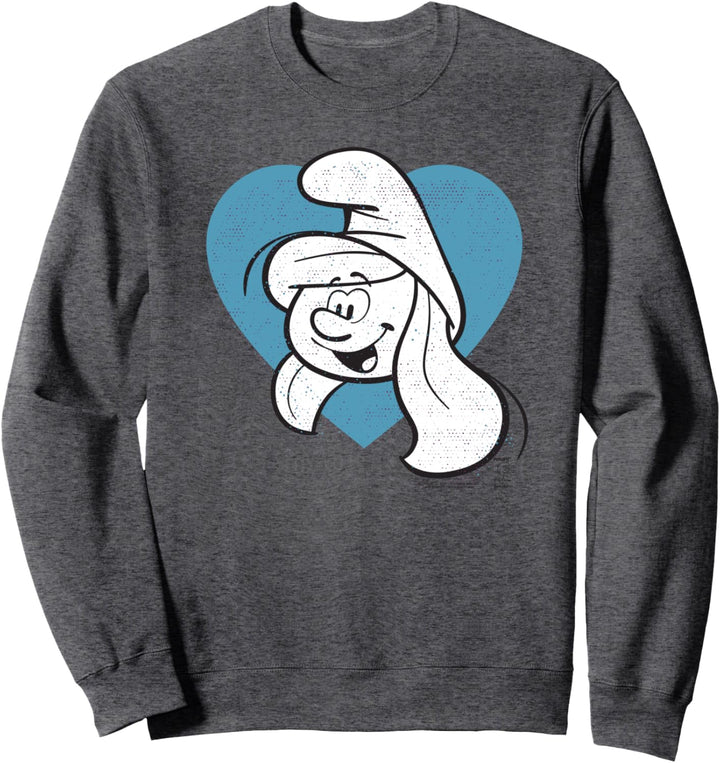 The Smurfs Schlumpfe Smurfette Headshot in a Heart Sweatshirt