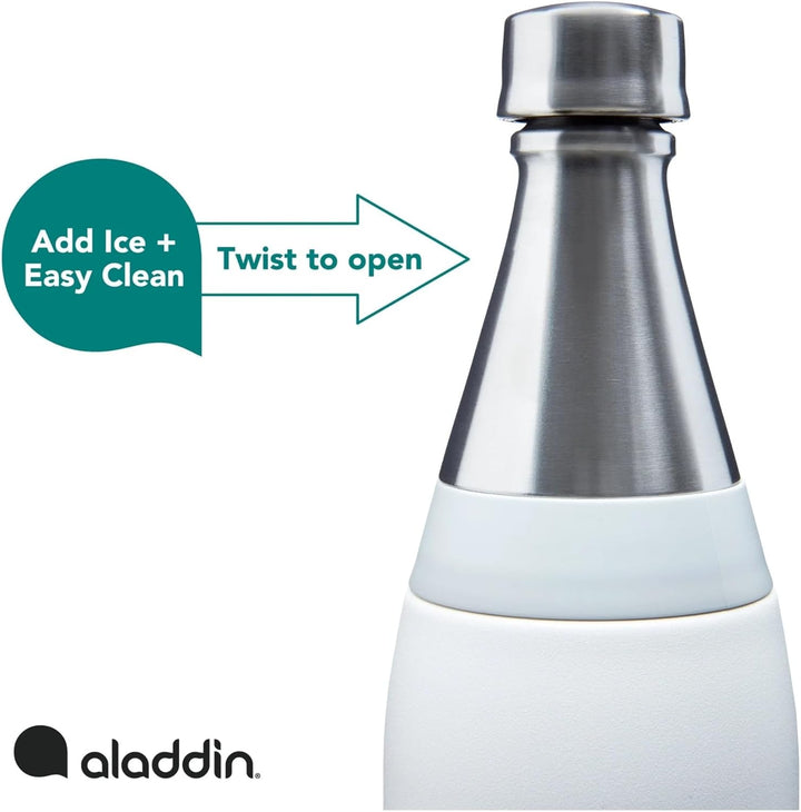 Aladdin Fresco Thermavac Trinkflasche Edelstahl 0.6L Snowflake White – Thermosflasche Auslaufsicher