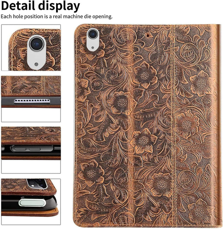 Gexmil Case for iPad 10th Generation 2022, iPad 10.9 Inch Case,Genuine Leather,Made from Real Leathe
