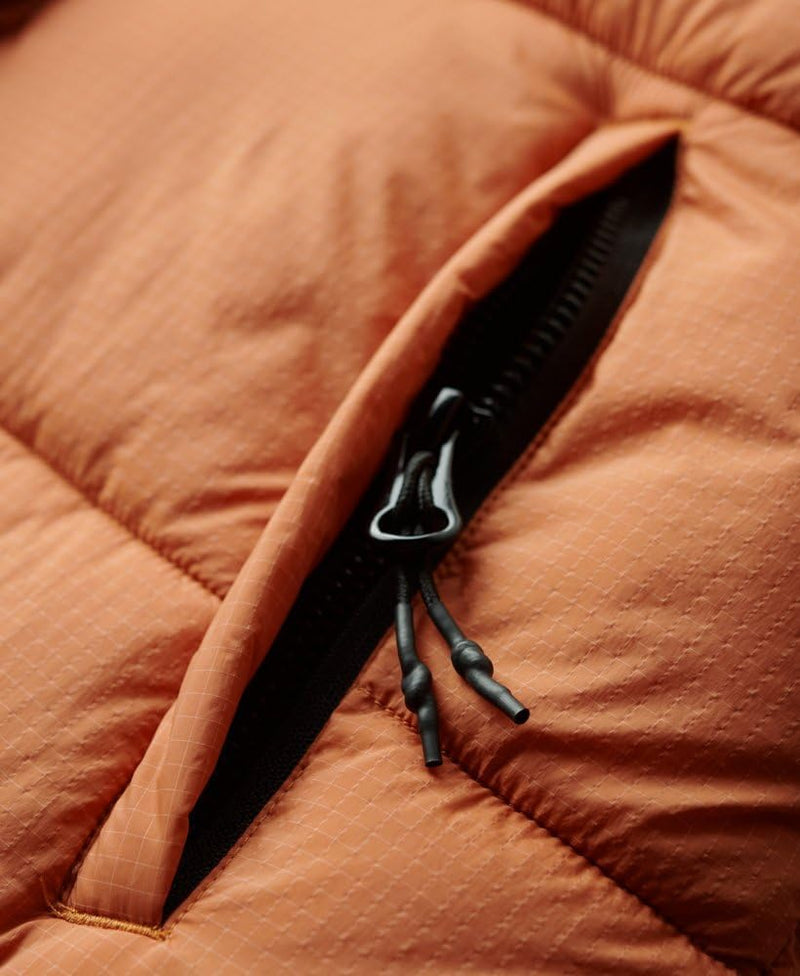 Superdry Damen Ripstop Longline Puffer Jacket Jacke 34 Caramel Grid, 34 Caramel Grid