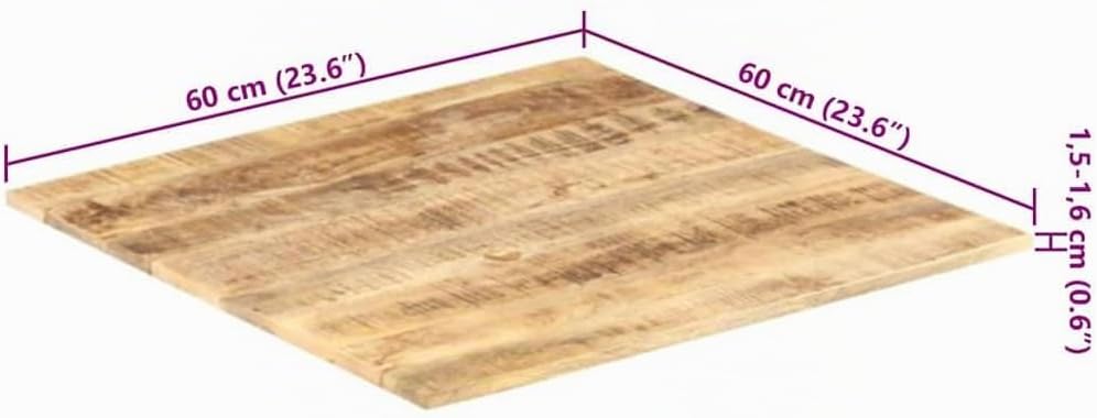 vidaXL Mangoholz Massiv Tischplatte Massivholzplatte Holzplatte Ersatztischplatte Holz Platte für Es