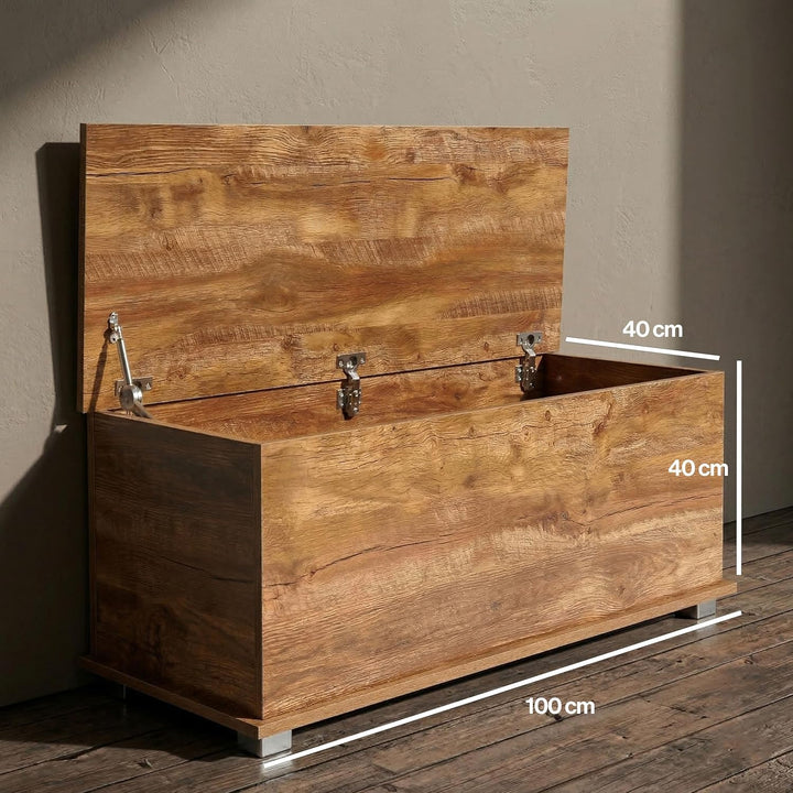 VDD Aufbewahrungsbox - Spielzeugkiste - Deckenkiste - 100 cm breit - vintage braun