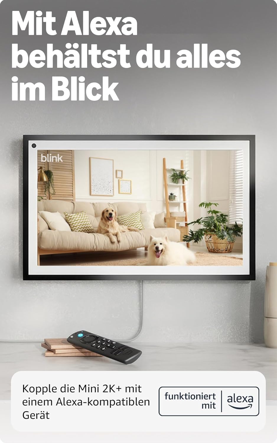 Blink Mini 2K+ (neueste Generation) | Sicherheitskamera mit Netzstecker für zuhause | 2K-Videoauflös