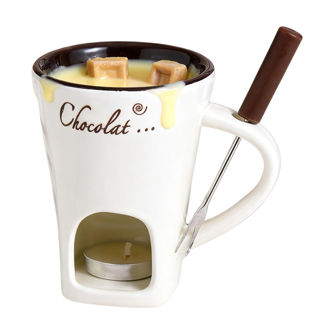 Generisch 130ml Schokofondue Tasse | Schokoladen Fondue Becher Set | Neu Fondue Tasse Mit Gabel Schm
