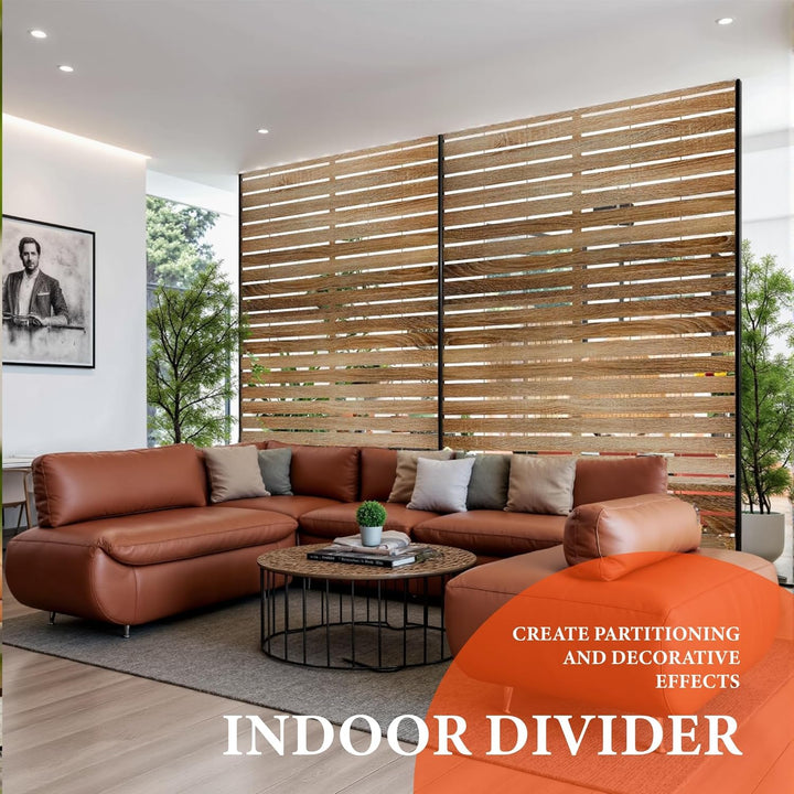 Paravent Outdoor, 120x180cm Freistehender Sichtschutz aus Stahl, Windschutz für Terrasse und Garten,