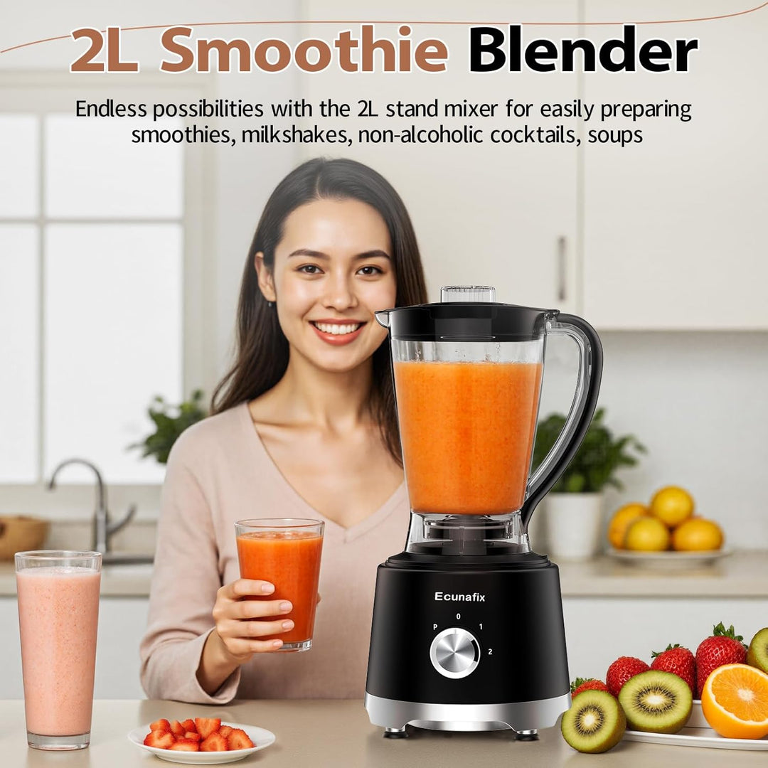 Küchenmaschine &amp; Zerkleinerer 1500 W, 2,5L, Food Processor mit 2L Standmixer, 200ML Kaffeemühle für