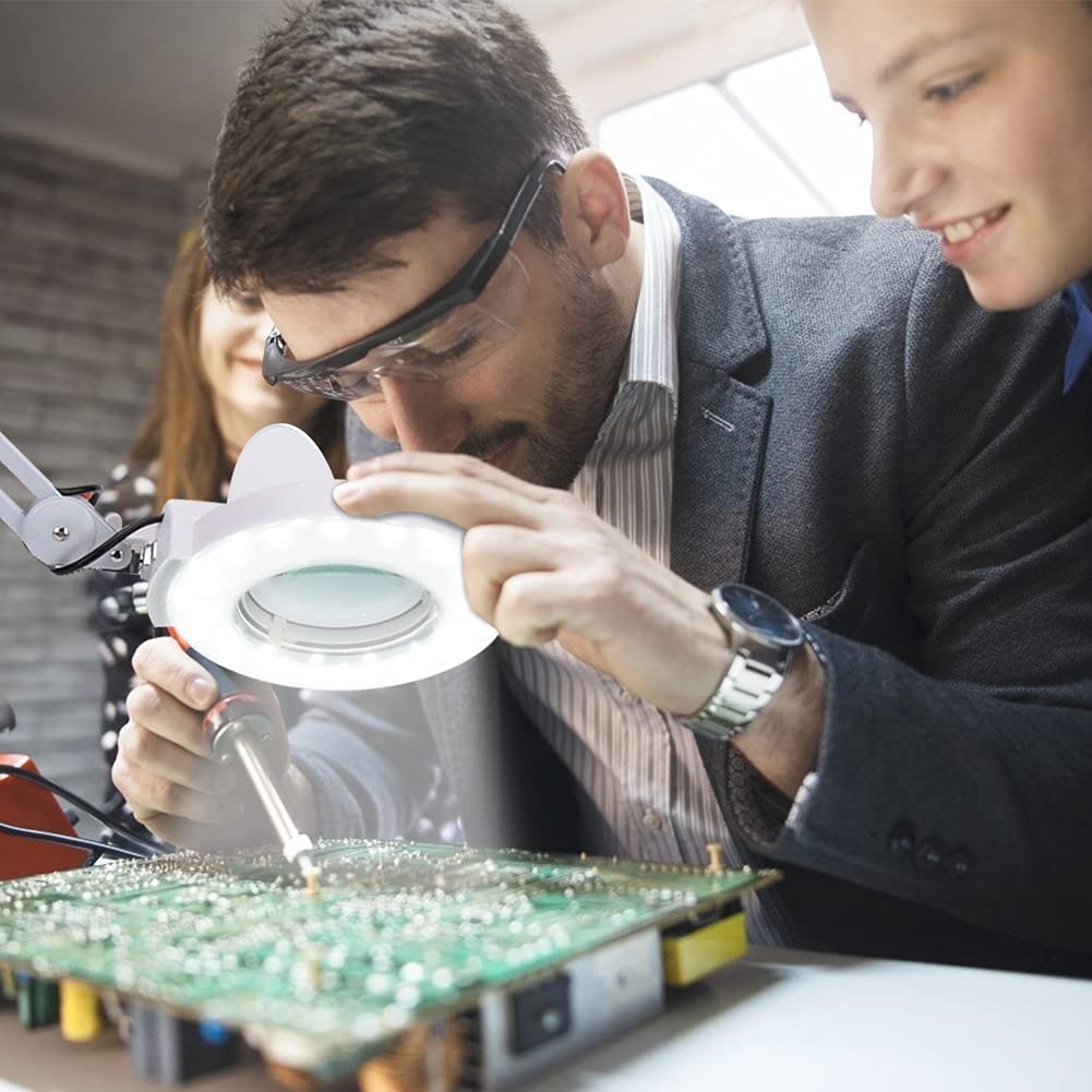 8X Kaltlicht Lupenleuchte Arbeitsplatzlampe Kosmetiklampe Tisch-Lupenlampe Arbeitsleuchte Lupe Vergr