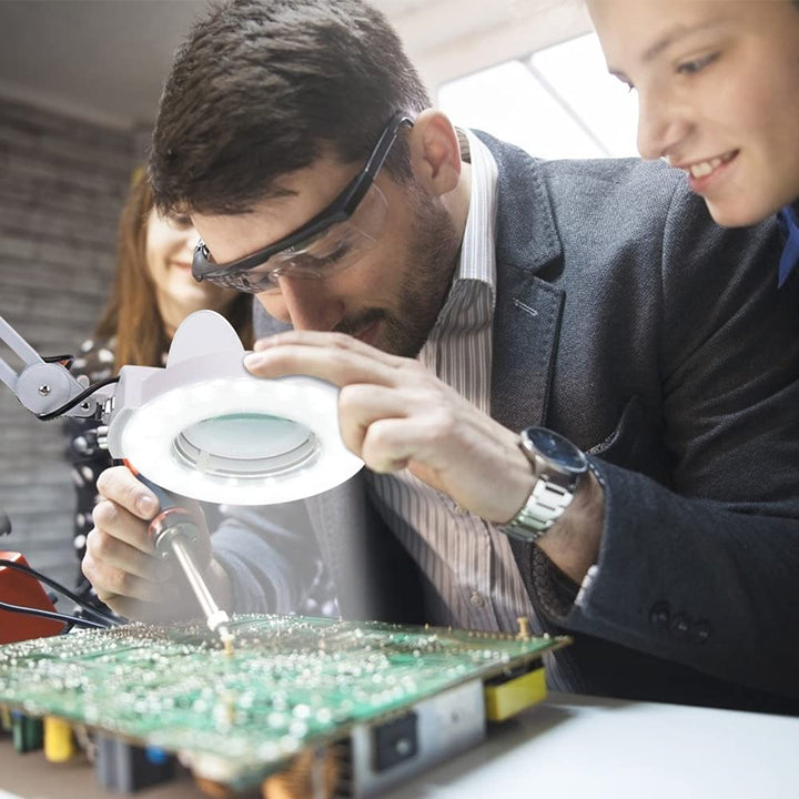 8X Kaltlicht Lupenleuchte Arbeitsplatzlampe Kosmetiklampe Tisch-Lupenlampe Arbeitsleuchte Lupe Vergr