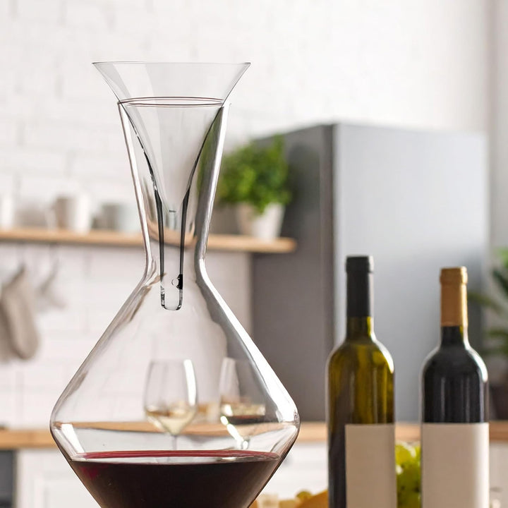 Stölzle Lausitz Dekanter-Tricher Vulkanos Mundgeblasen/Glastrichter für Rotwein Dekanter/Einfüllhilf