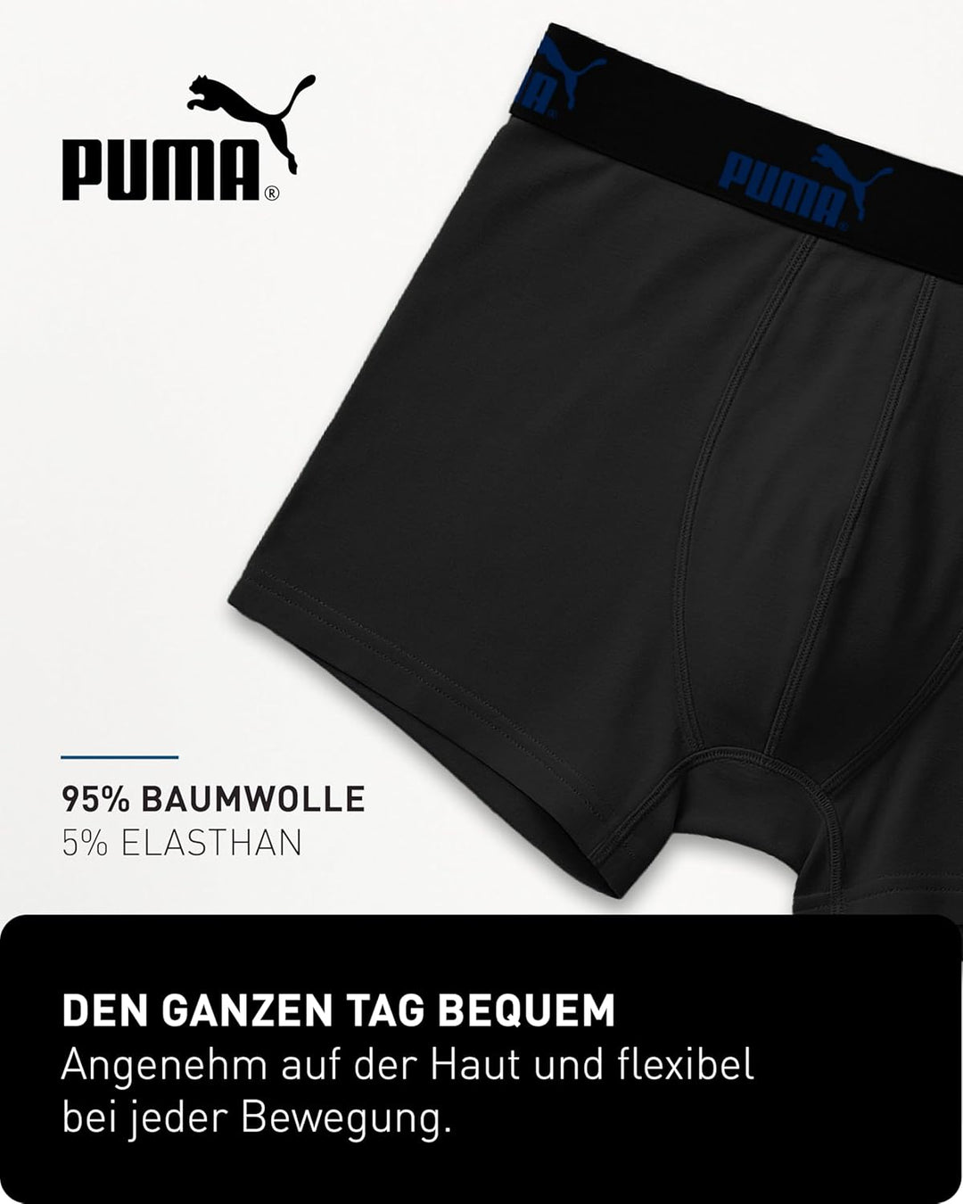PUMA Boxershort 6er Pack Herren Basic Black Limited Edition Anthracite-black-new L, Anthracite-black