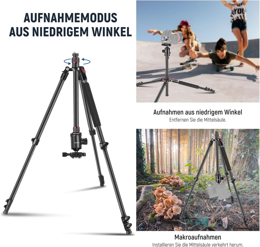 NEEWER 77" Kamerastativ Einbeinstativ mit Handyhalterung Kompatibel mit iPhone für Videoaufnahmen, A