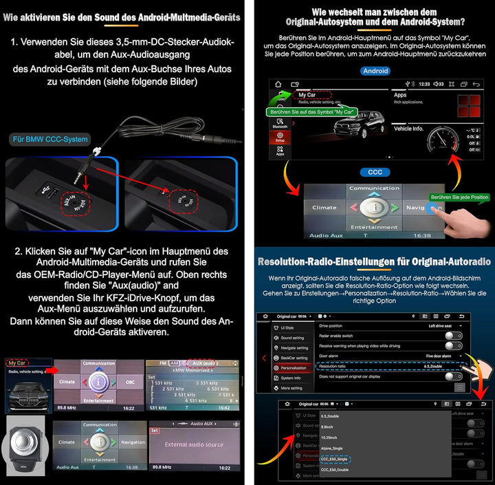 8,8" IPS Qualcomm 8-Kern Android 14 DAB+ Autoradio Für BMW 3er E90 E91 E92 E93 5er E60 E61 6er E63 E