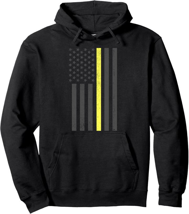 Dünne gelbe Linie 911 Police Dispatcher USA Flagge Pullover Hoodie