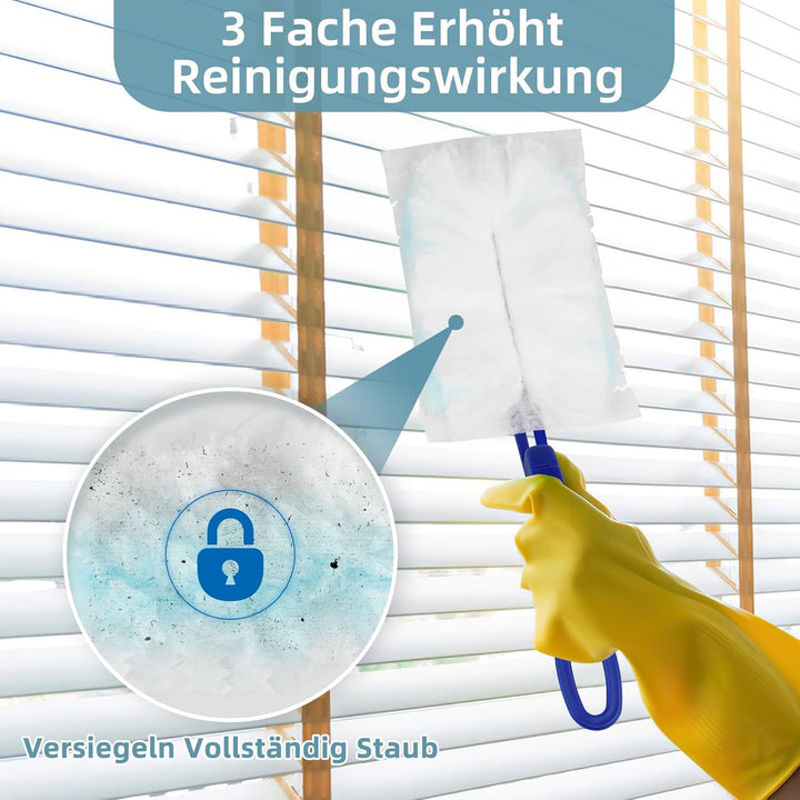 50 Stück Staubmagnet Nachfüllpack für Swiffer Staubmagnet, Einweg Staubwedel Starterset Aufsaugen St