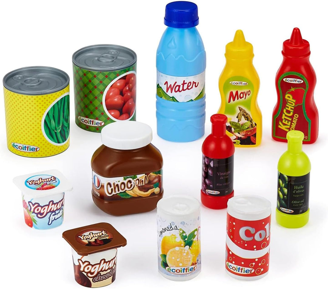 Ecoiffier - 75tlg. Lebensmittel-Set - für Kinder ab 18 Monaten, ideales Zubehör-Paket für Kaufladen