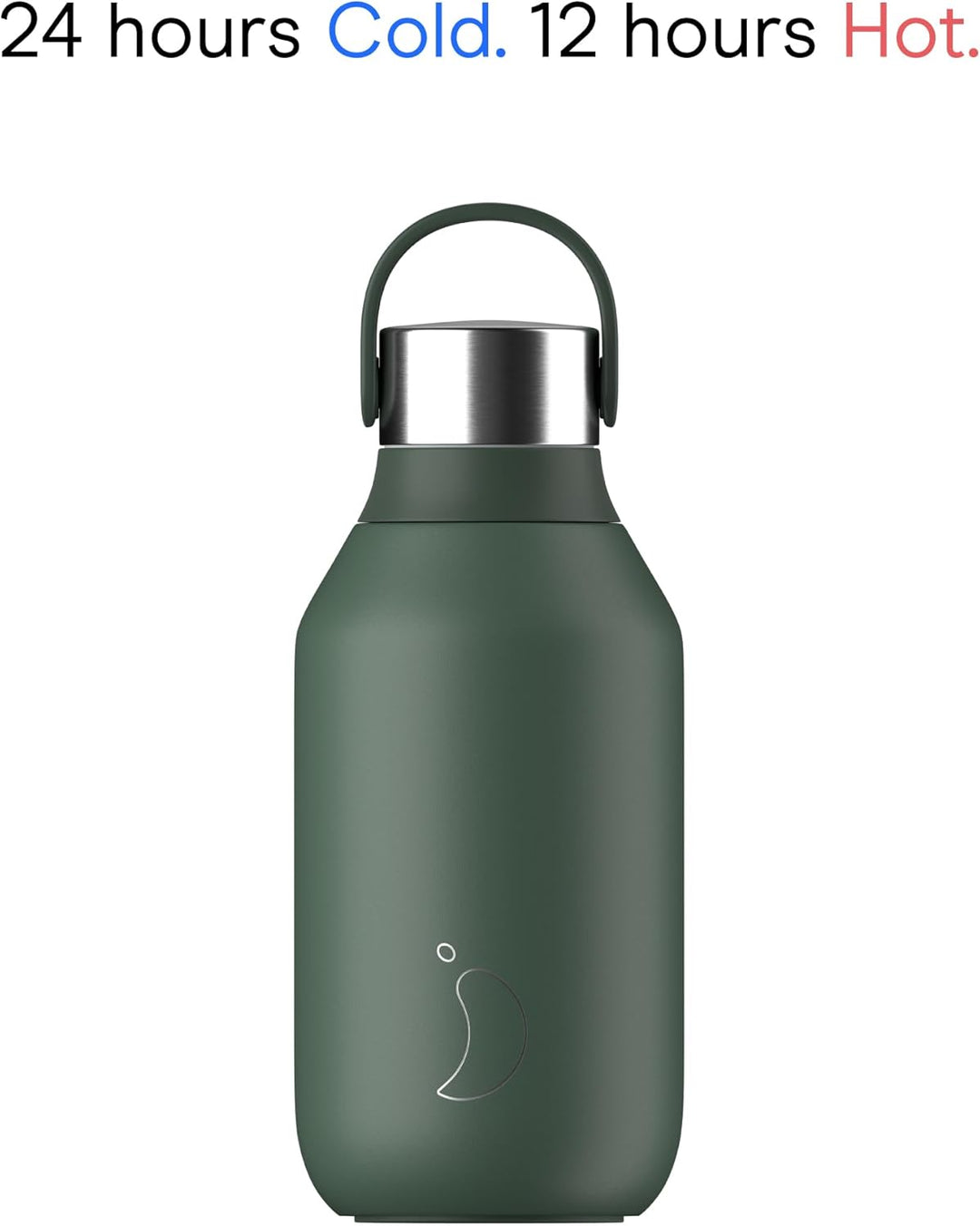 Chilly's Series 2 Trinkflasche - Isolierflasche aus Edelstahl mit Soft-Touch-Kragen & Trageschlaufe