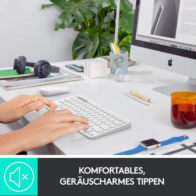 Logitech K380 kabellose Multi-Device Bluetooth-Tastatur mit Easy-Switch für bis zu 3 Geräte, schlank