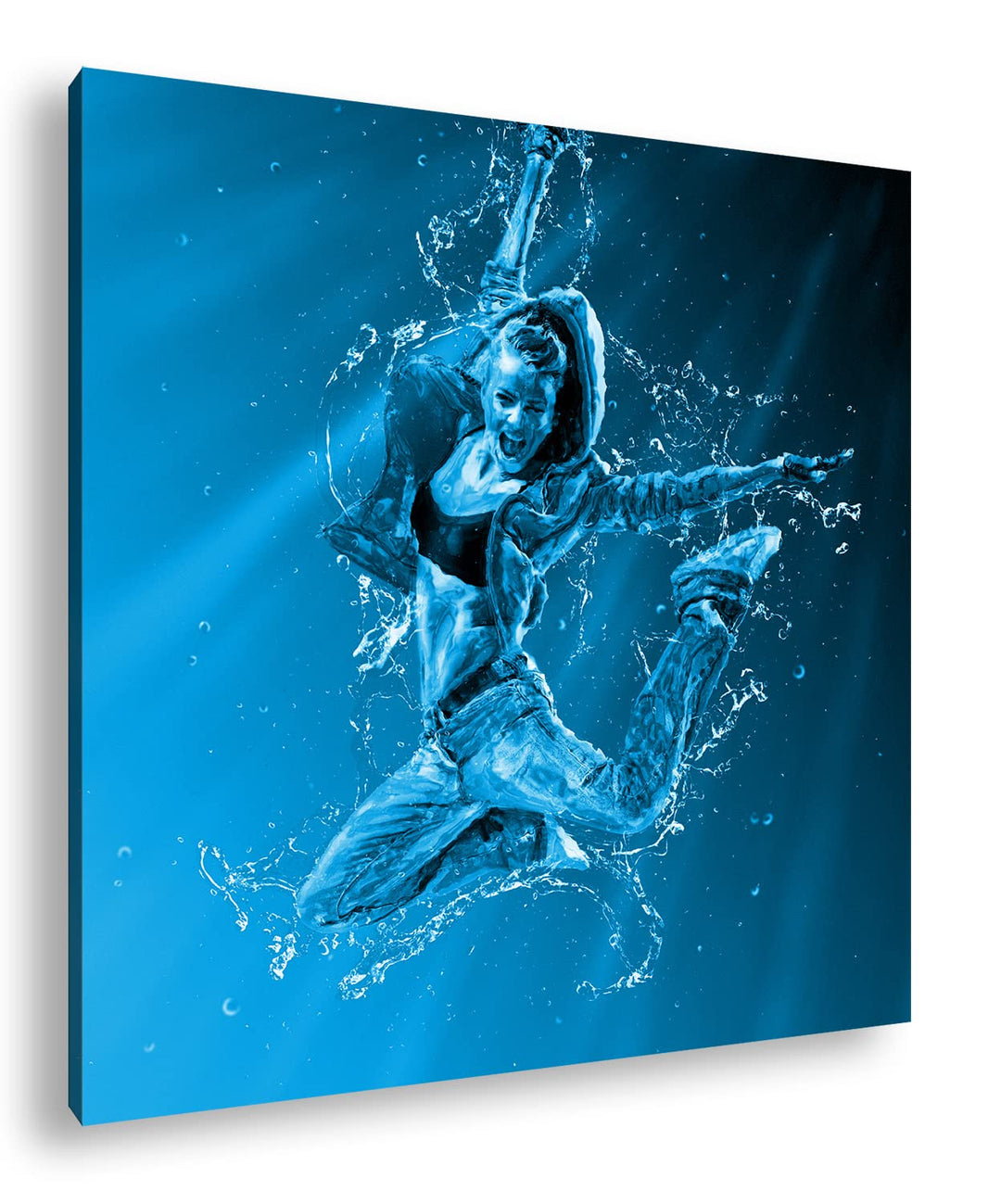 deyoli stylisher Tanz im Wasser Format: 70x70 Effekt: Monocrome Blau als Leinwand, Motiv fertig gera