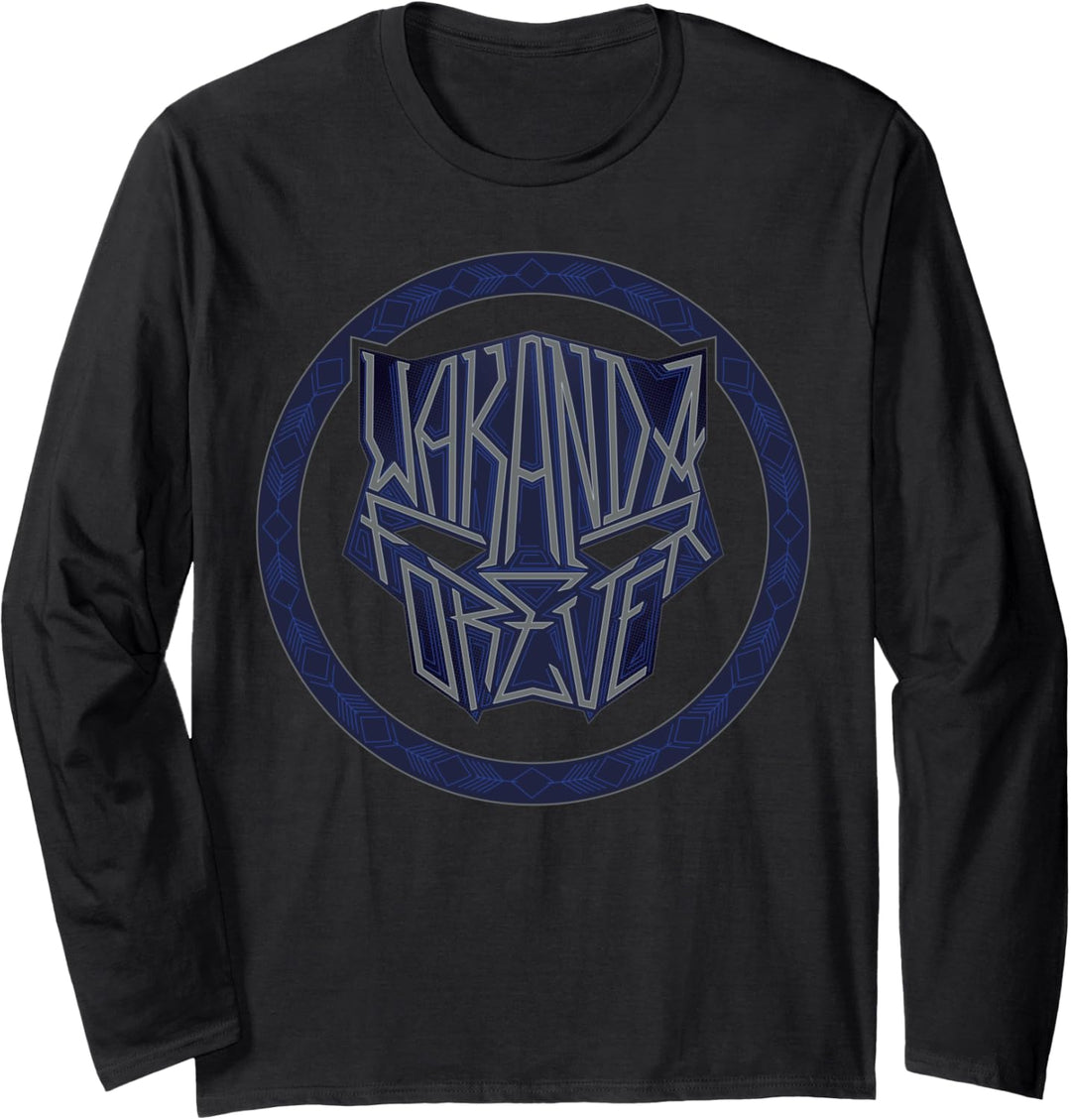Marvel Black Panther: Wakanda Forever Panther Mask Icon Langarmshirt