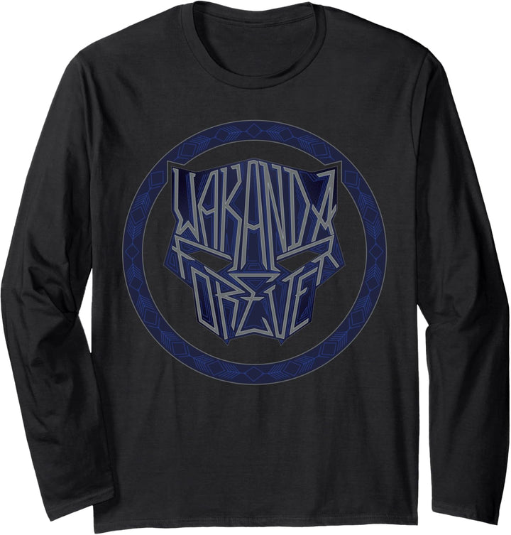 Marvel Black Panther: Wakanda Forever Panther Mask Icon Langarmshirt