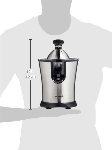 CONCEPT Hausgeräte CE3520 Hochwertige elektrische Zitruspresse mit Hebelarm, 750ml, 160W, Edelstahl