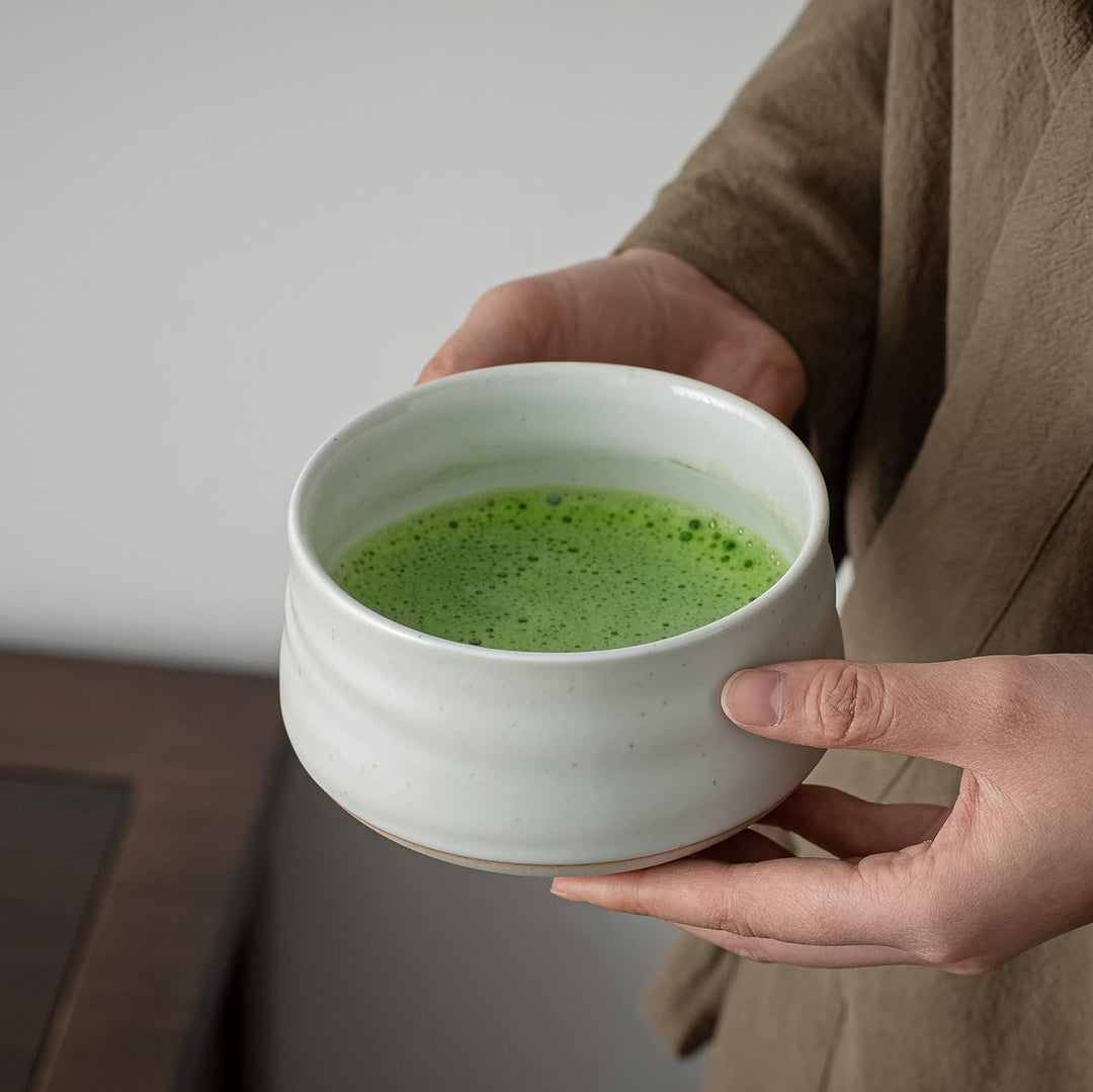 Japanische elfenbeinweisse Matcha-Schale, 18 OZ. TEANAGOO MB-1 Chawan Matcha-Teeschale, Matcha-Keram