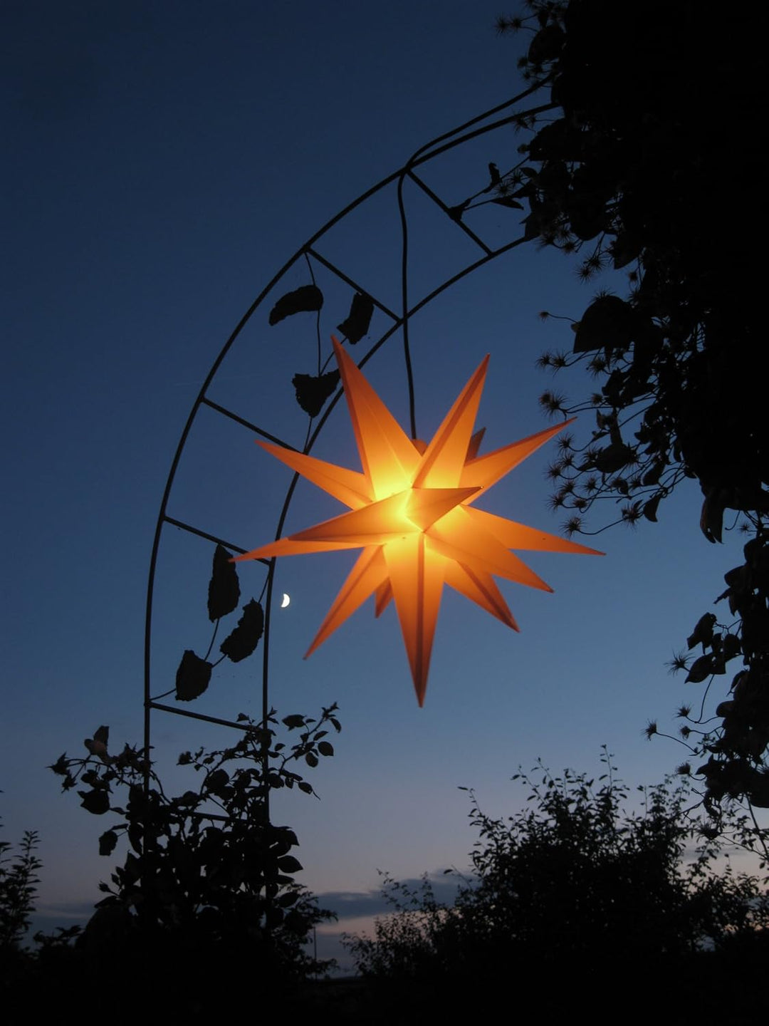 Aussenstern gelb mit auswechelbarer LED - beleuchteter Stern 55-60 cm Adventsstern Weihnachtsstern L