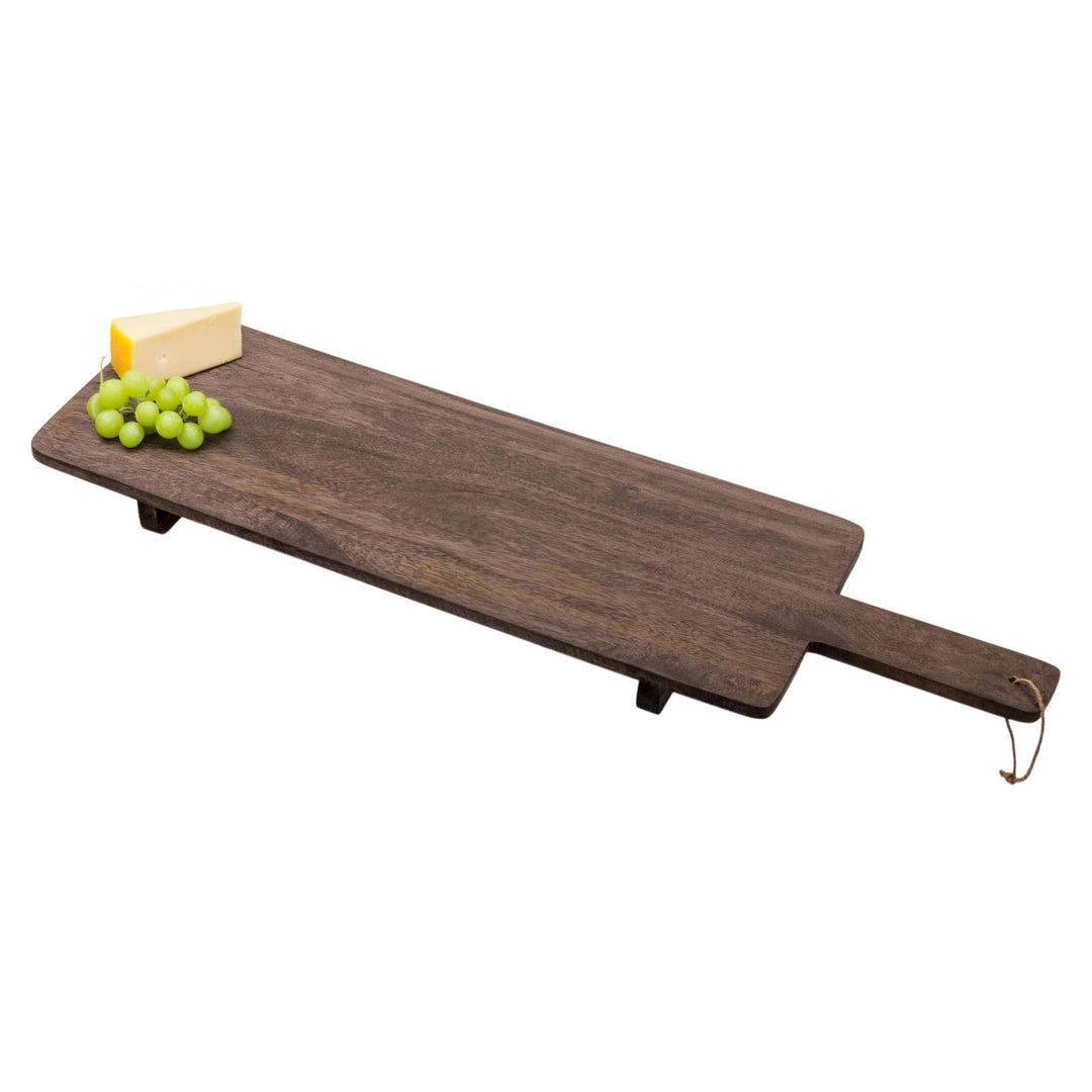 Spetebo XXL Mango Servierbrett Braun 100 x 29 cm Lebensmittelecht | Holz Tapasbrett gross mit Griff