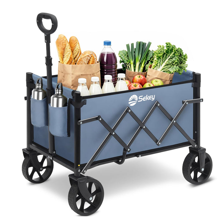 Sekey Bollerwagen Faltbar Mini 4029, Handwagen Klappbar Klein 65L 80KG | Faltbarer Einkaufswagen Cam