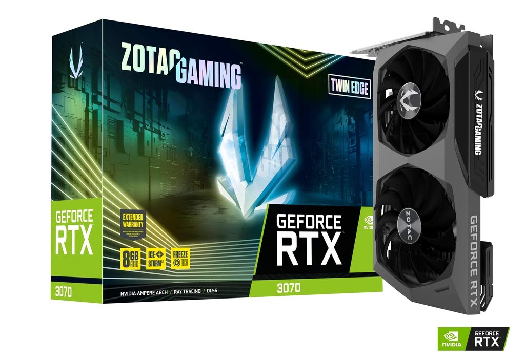 Zotac ZT-A30700E-10PLHR Graphics Card NVIDIA GeForce RTX 3070 8 GB GDDR6 RTX 3070 8 GB Twin Edge, RT