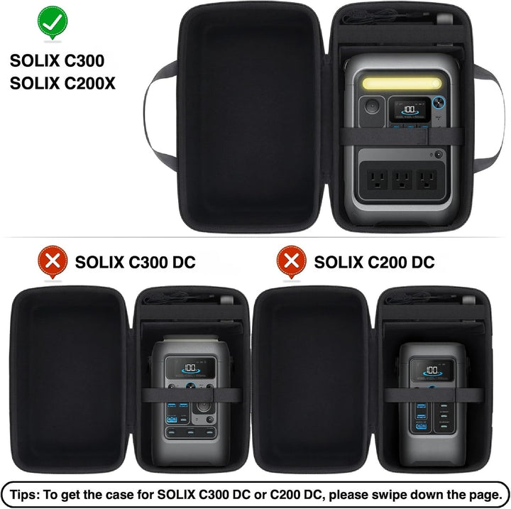 co2CREA Hart Reise Schutz Hülle Etui Tasche für Anker SOLIX C300 /C300X Tragbare Powerstation 300W O