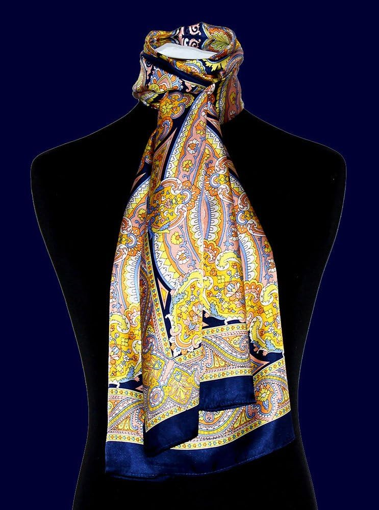 Lorenzo Cana Herren Seidenschal aufwändig bedrucktes Paisleymuster Schal 100% Seide 50 cm x 170 cm h