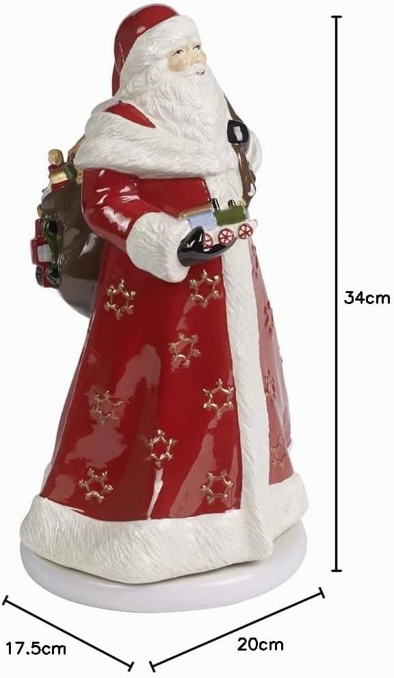 Villeroy und Boch Christmas Toys Memory Santa drehend, Santa Claus Figur mit Drehfunktion, Hartporze