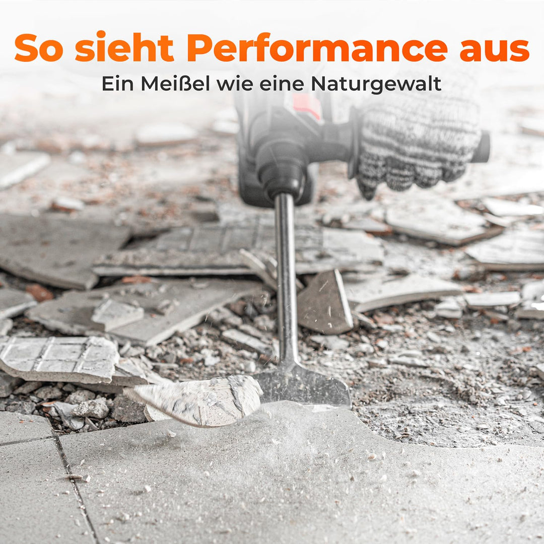 BAUBECK Robuste Fliesenmeissel SDS Max - schnelles Lösen von Putz & Kleberesten [10° abgewinkelt], h