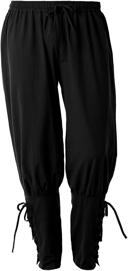 COSDREAMER Herren Mittelalterhose Wikinger Piraten Kostümhose Gothic Steampunk Viktorianische Hallow