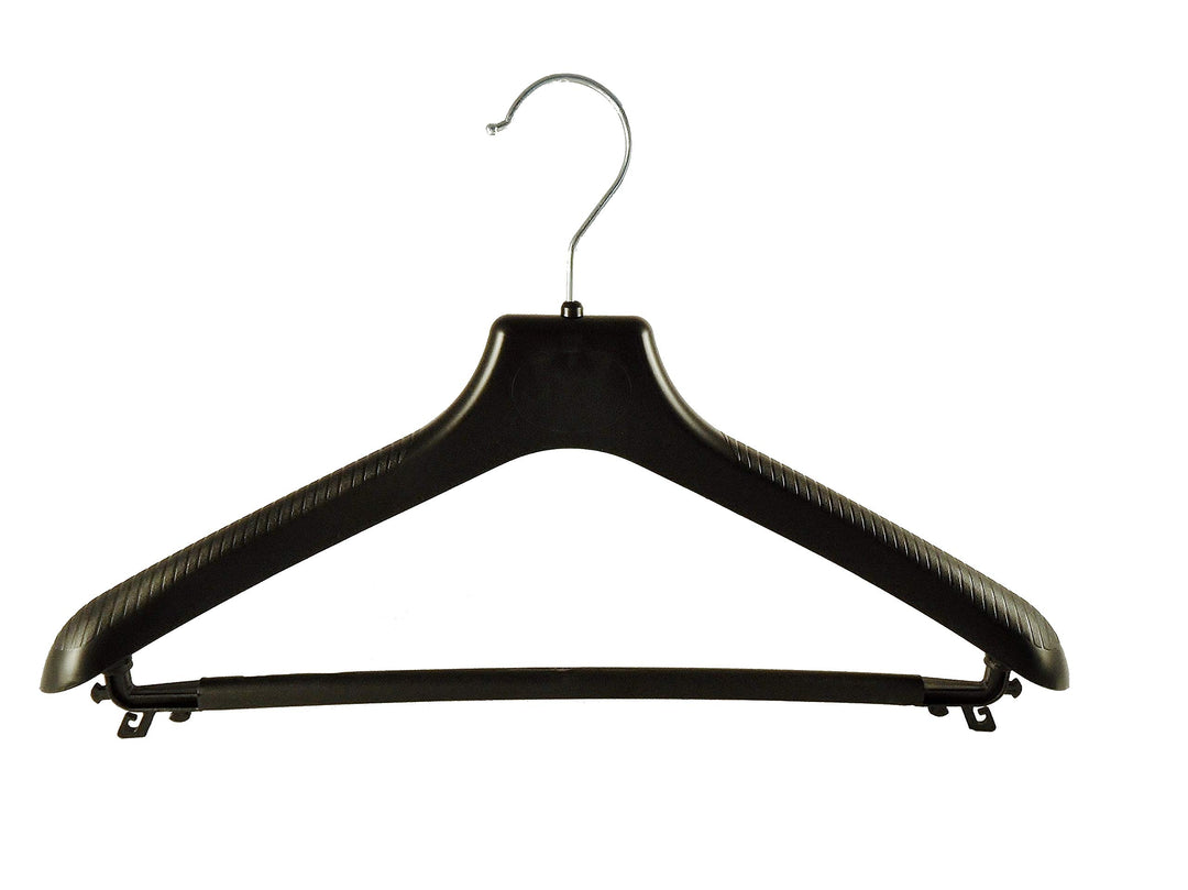 Kleiderbügel für Anzüge und 2-Teiler, Kostümbügel, 38 cm, schwarz, 10 Stück