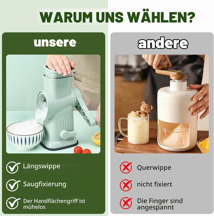 Slushie Maker, FainFun Ice Crusher mit 45°-Doppelklingen und stabilem Saugnapf, Hocheffizient und Ar