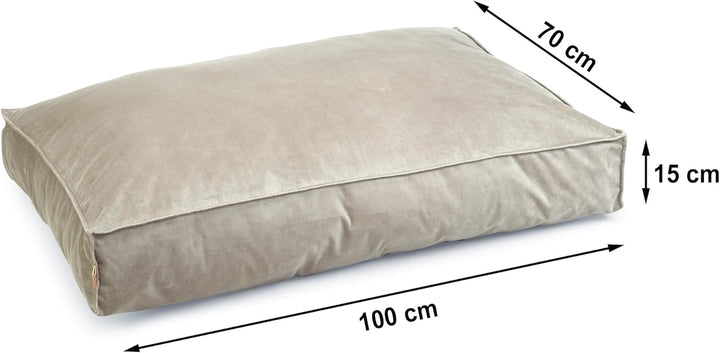 Designed by Lotte DBL Nalino Liegekissen, Hund, Samt, grau, 100x70x15 cm, Grau
