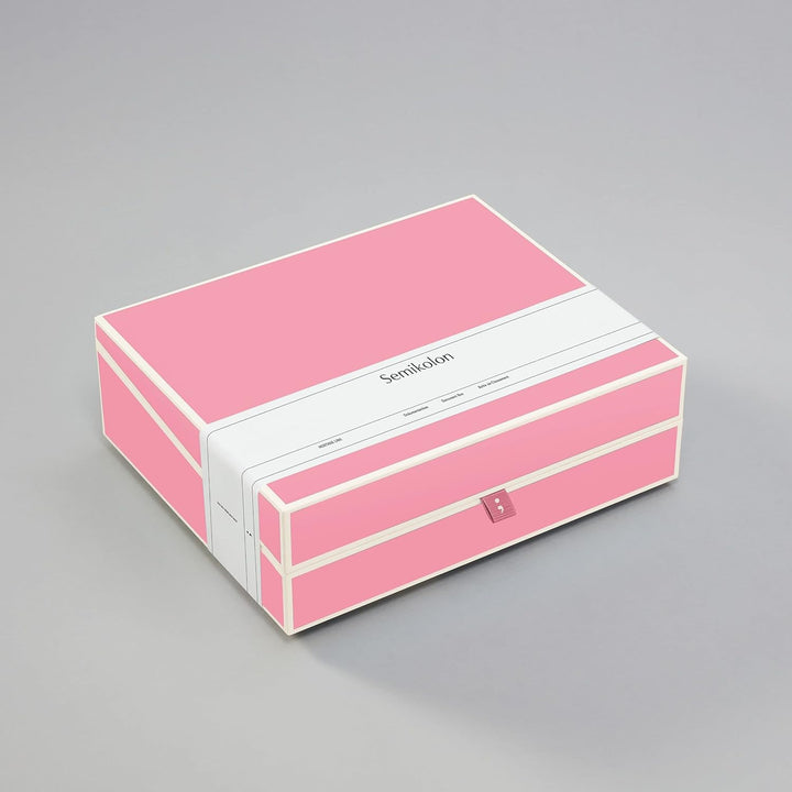 Semikolon 364103 Dokumentenbox – Aufbewahrungs-Box für Dokumente A4 – 31,5 x 26 x 10 cm – flamingo r