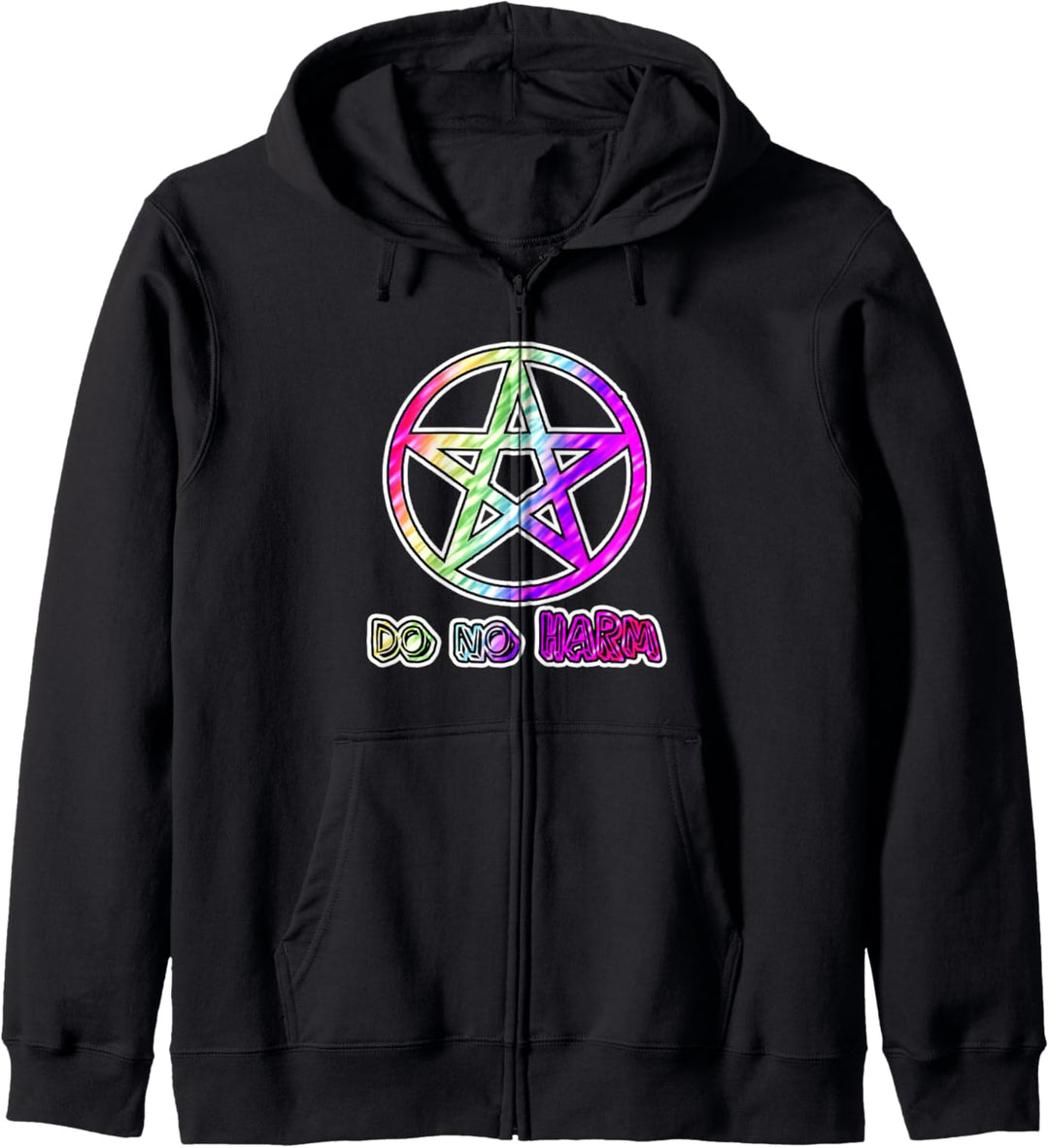 Wicca & Pagan, Regenbogen Pentacle, keinen Schaden anrichten Kapuzenjacke