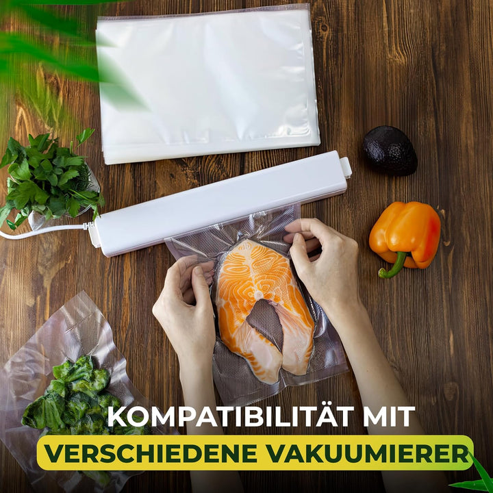 BOLSEMACK Vakuumierbeutel 20x30cm - Vakuumbeutel 100 Stück für alle Vakuumierer & Lebensmittel Vakuu
